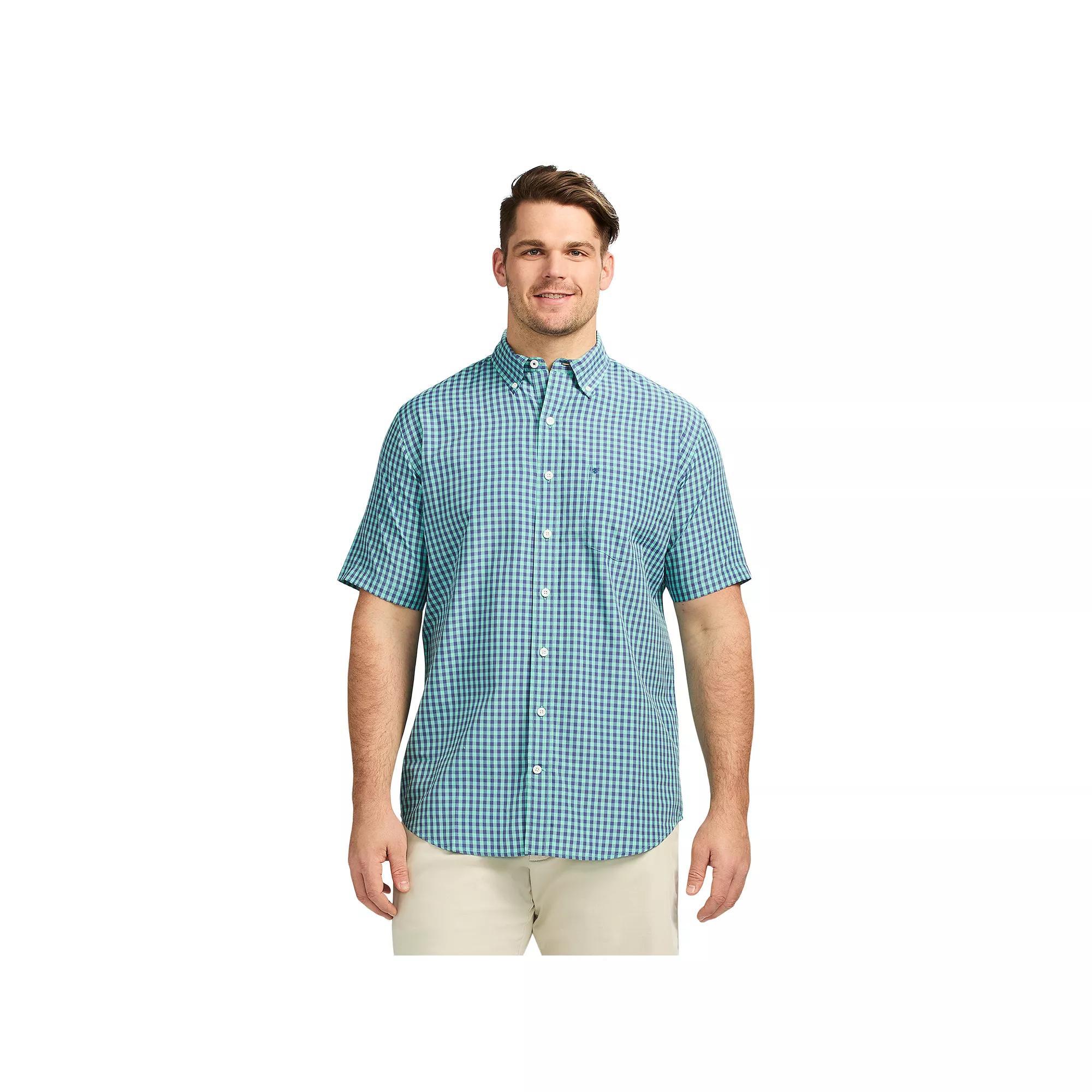 Big & Tall IZOD Breeze Short Sleeve Button-Down Shirt, Men's, Size: XXL Tall, Pool Blue Product Image