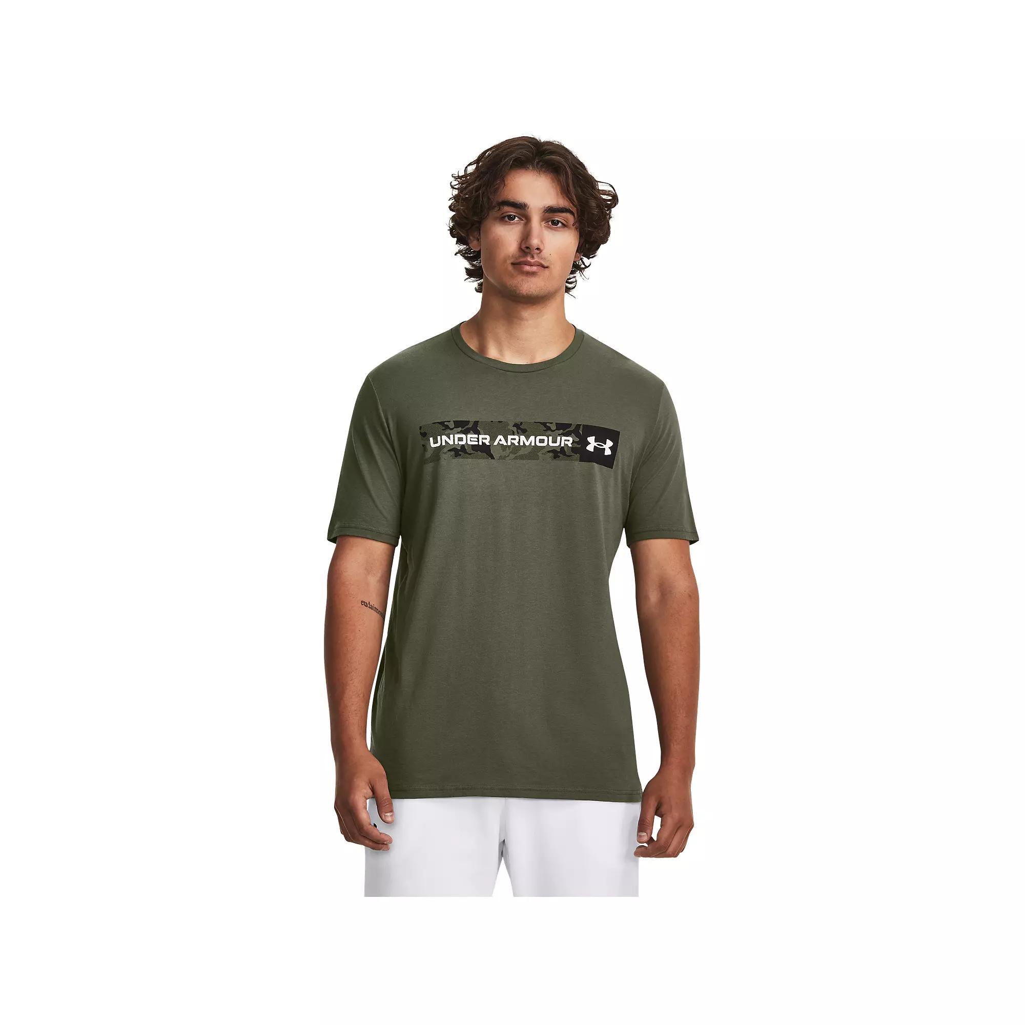 Men's Under Armour Camo Chest Stripe Tee, Size: Large, Marine Od Green Product Image