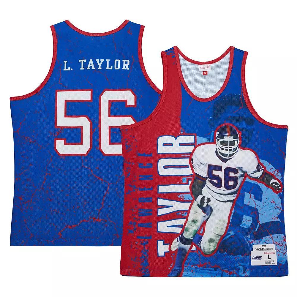 Men's Mitchell & Ness Lawrence Taylor Royal New York Giants 1989 Player Burst Tank Top, Size: 2XL, Blue Product Image