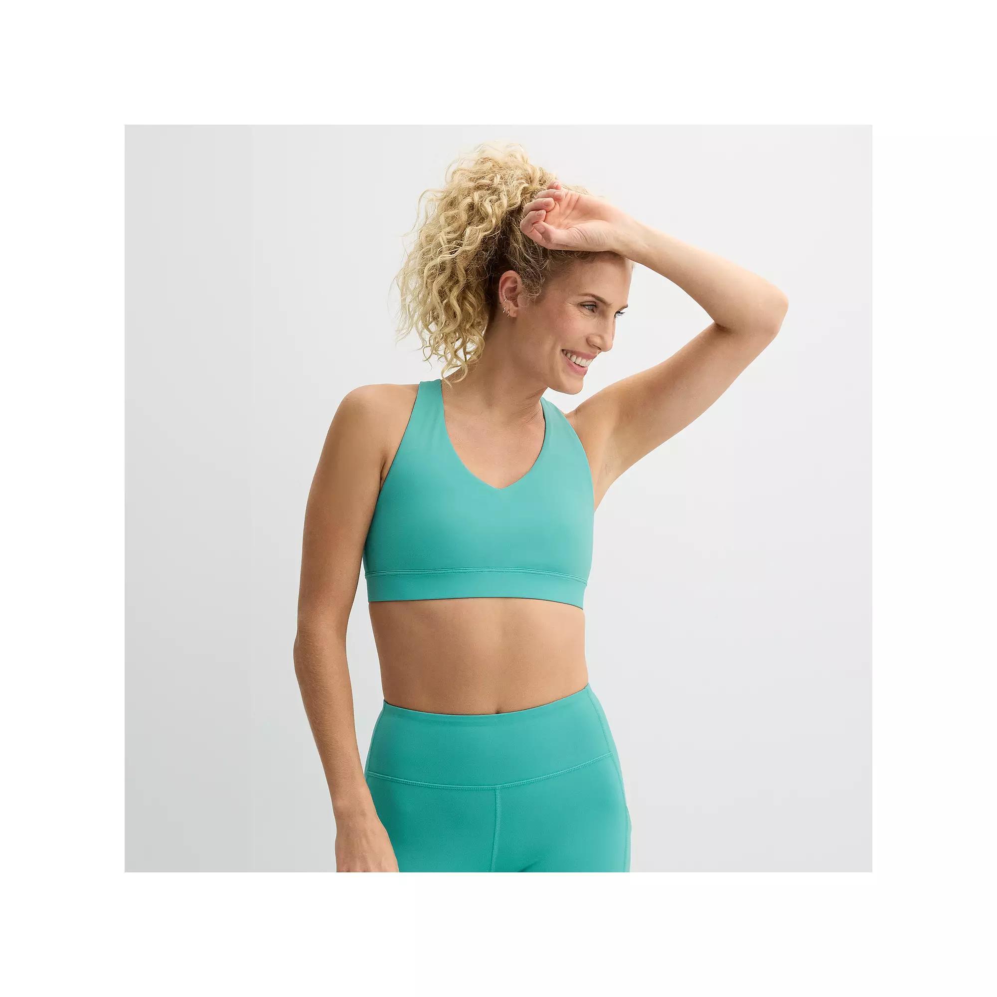 Tek Gear® Ultrastretch Medium-Impact V-Neck Sports Bra, Women's, Size: XS, Solomon Product Image