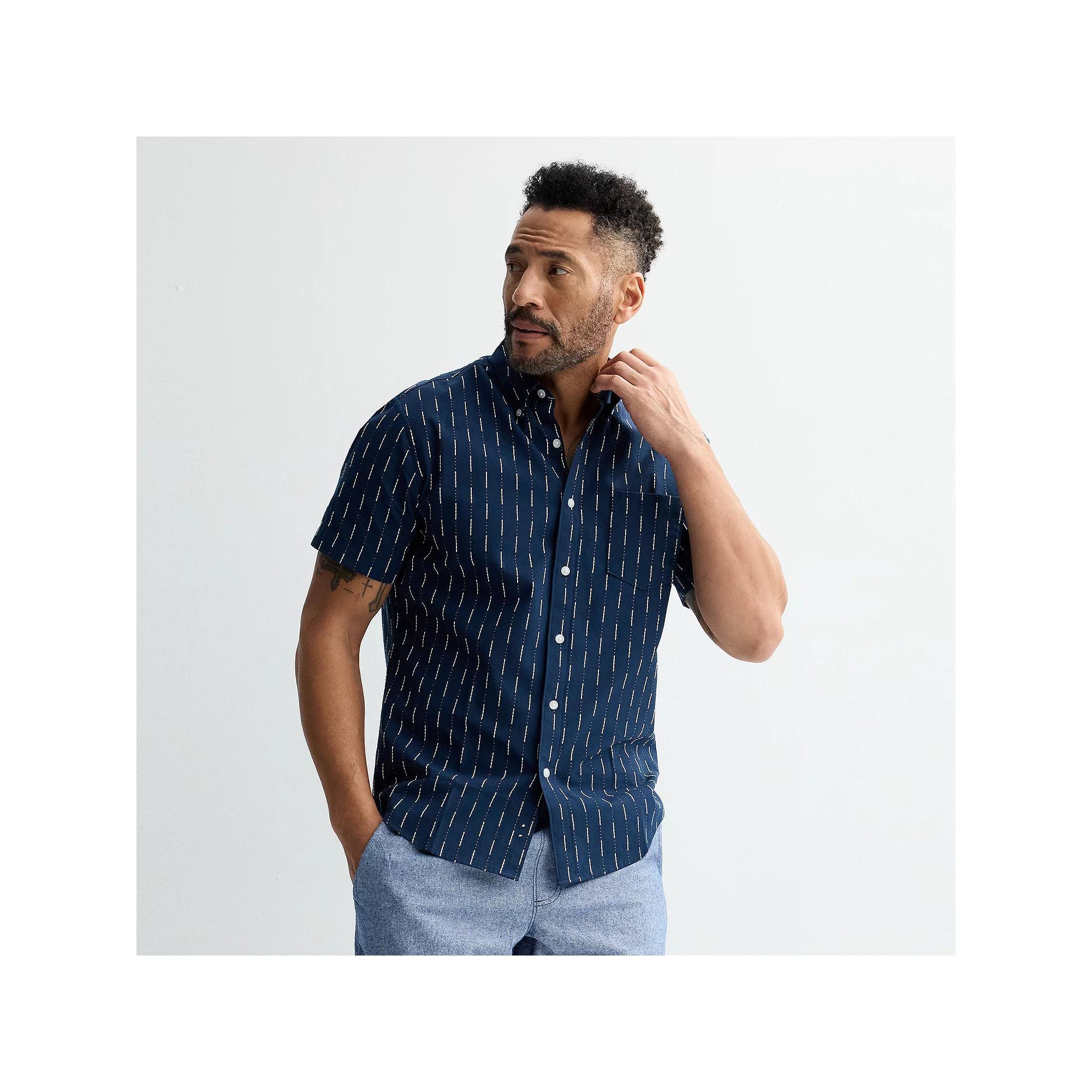 Men's Sonoma Goods For Life® Short Sleeve Perfect Length Button Down Shirt,  Product Image