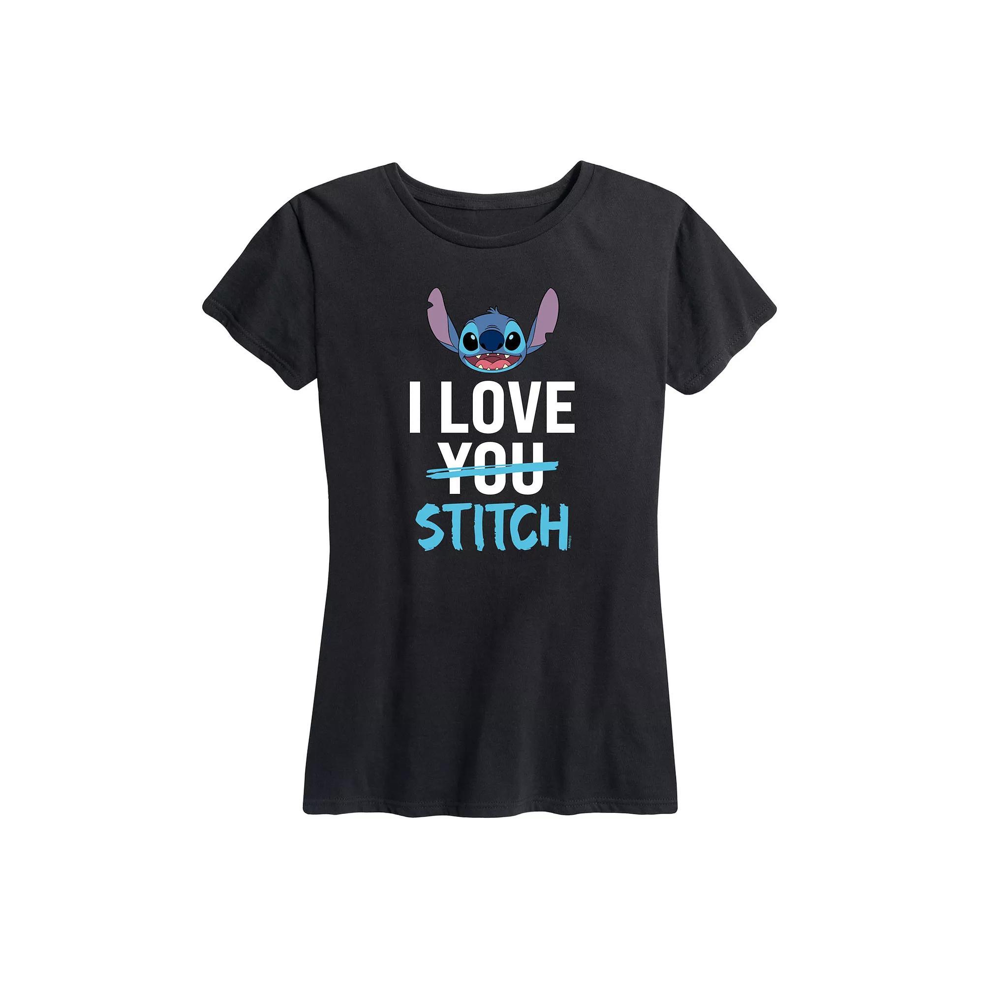 Disney's Lilo & Stitch Women's I Love Stitch Graphic Tee,  Product Image