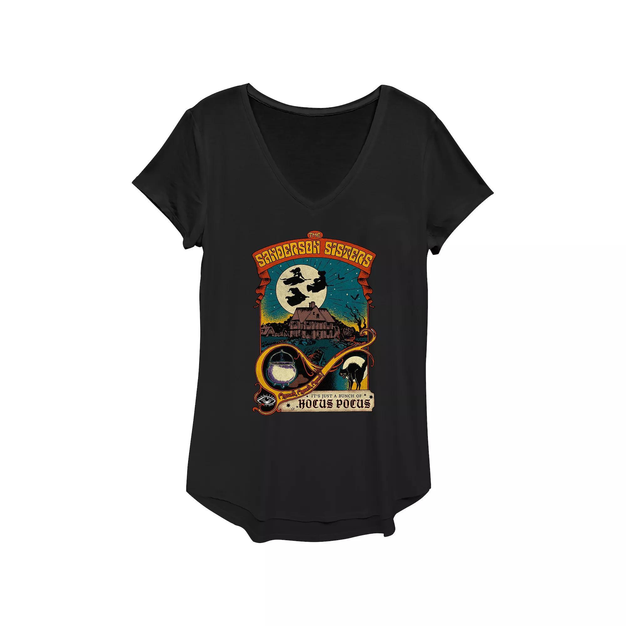 Women's Disney Hocus Pocus The Sanderson Sisters Story Poster Graphic Tee, Girl's, Size: Large, Black Product Image