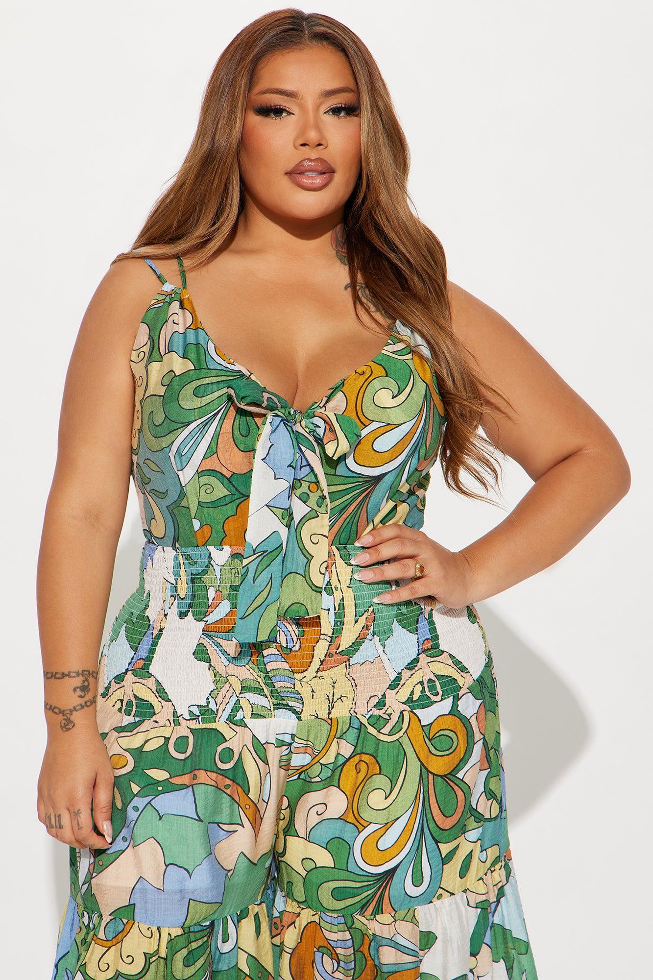 Kamiyah Printed Jumpsuit - Green/combo Product Image