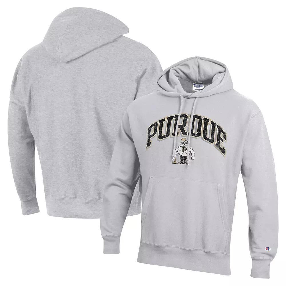 Men's Champion Heather Gray Purdue Boilermakers Vault Late Night Reverse Weave Pullover Hoodie, Size: 2XL, Grey Product Image