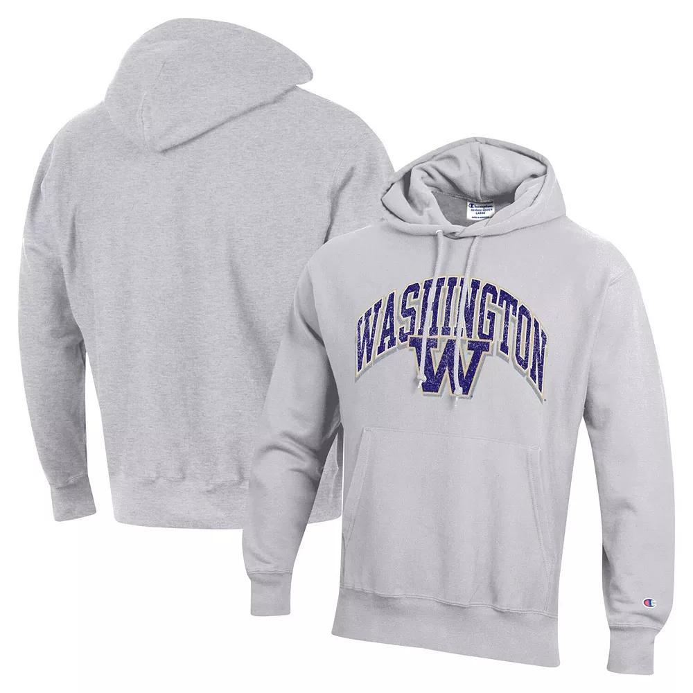 Men's Champion Gray Washington Huskies Vault Late Night Reverse Weave Pullover Hoodie, Size: Large, Grey Product Image