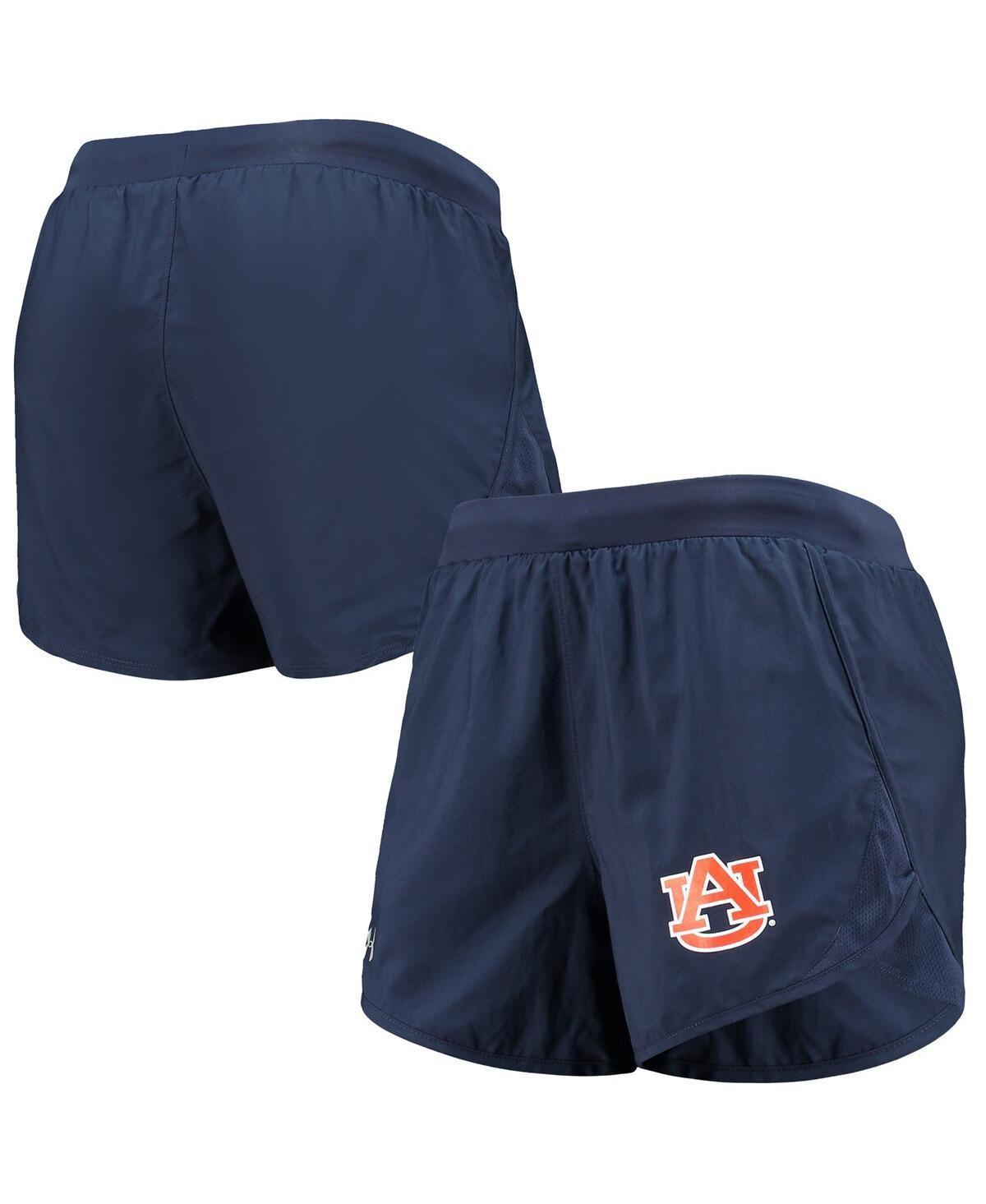 Womens Under Armour Auburn Tigers Fly By Run 2.0 Performance Shorts Blue Product Image