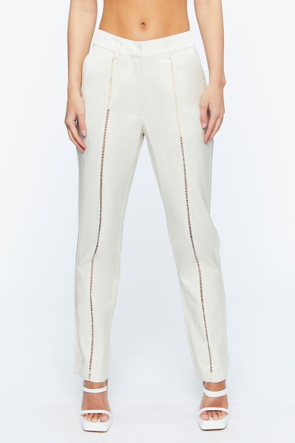 Micro-Cutout Straight-Leg Pants | Forever 21 Product Image