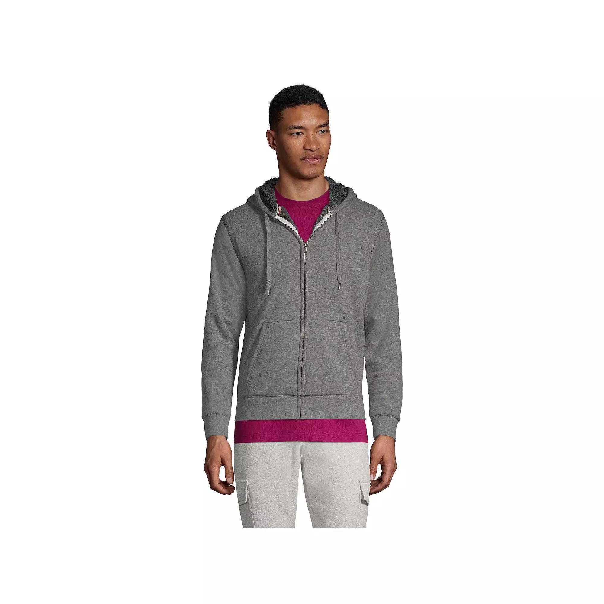Men's Lands' End Serious Sweats Full-Zip Sherpa Hoodie,  Product Image