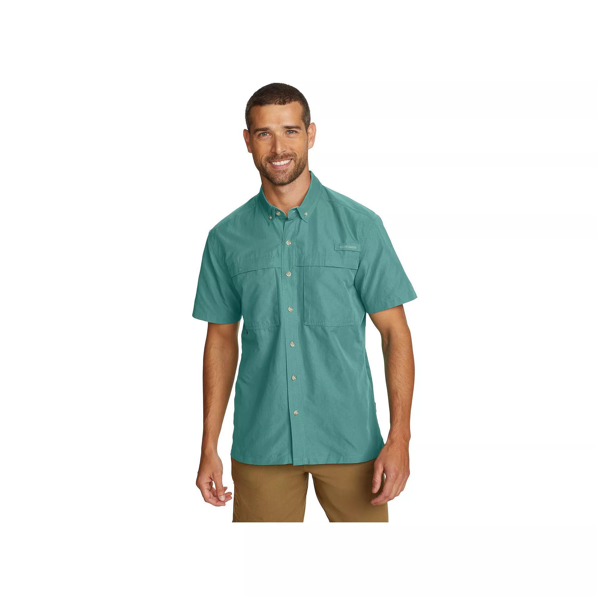 Big & Tall Eddie Bauer Short Sleeve Rainier Ripstop Button-Down Shirt, Men's,  Product Image