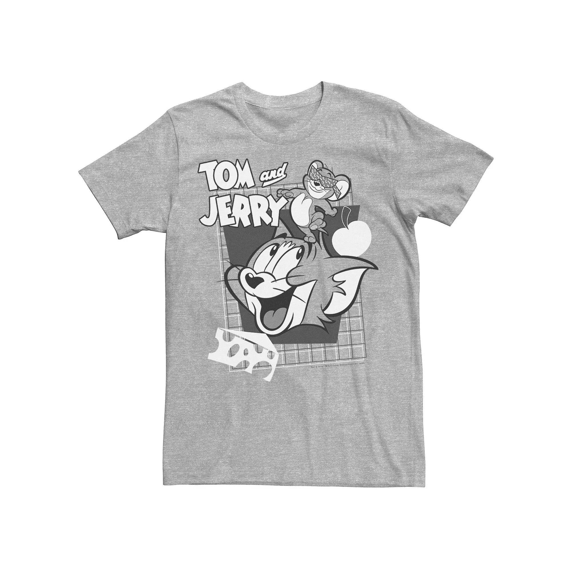 Mens Tom And Jerry Retro Collage Greyscale Portrait Tee, Men's,  Product Image