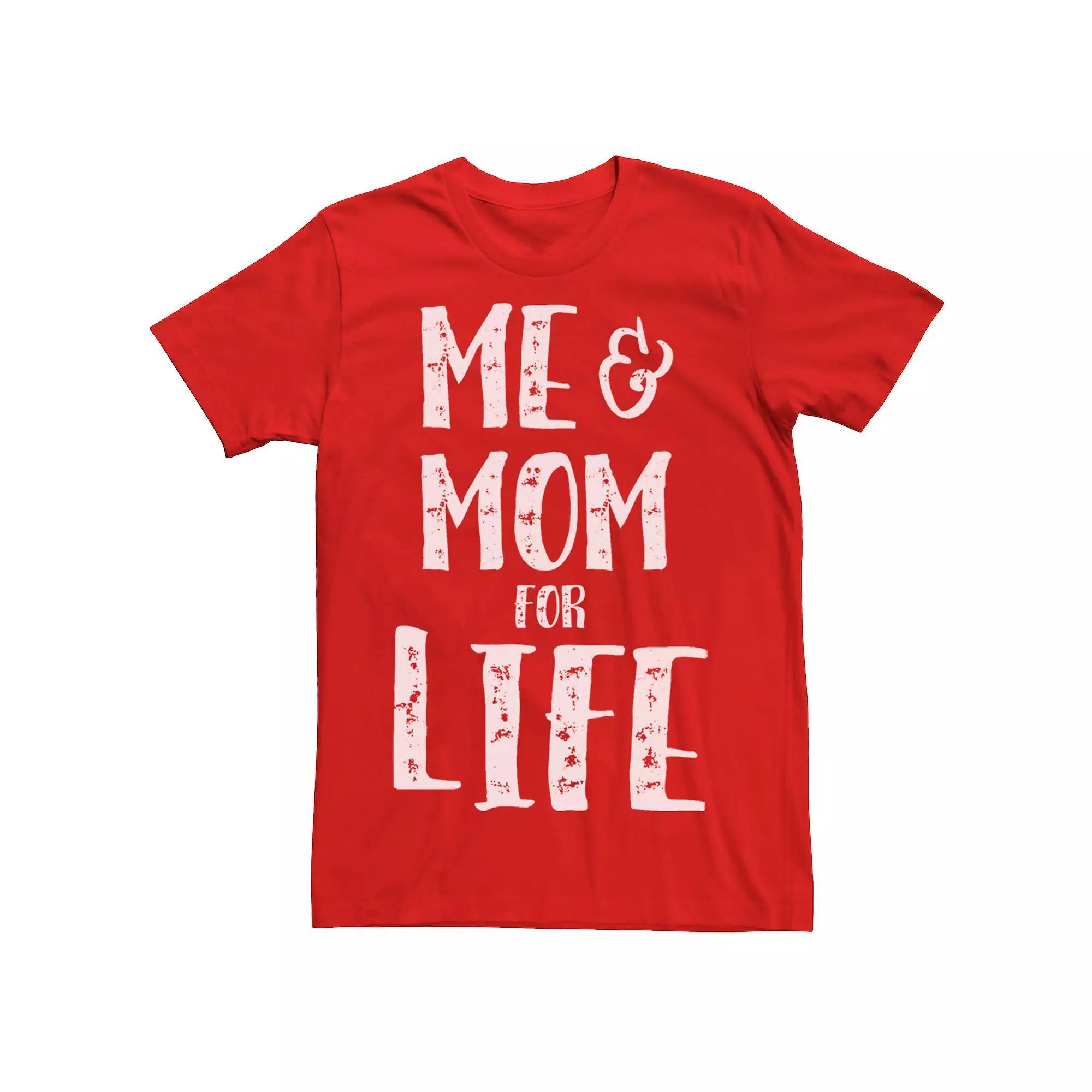 Men's "Me & Mom For Life" Rustic Text Mother's Day Tee,  Product Image
