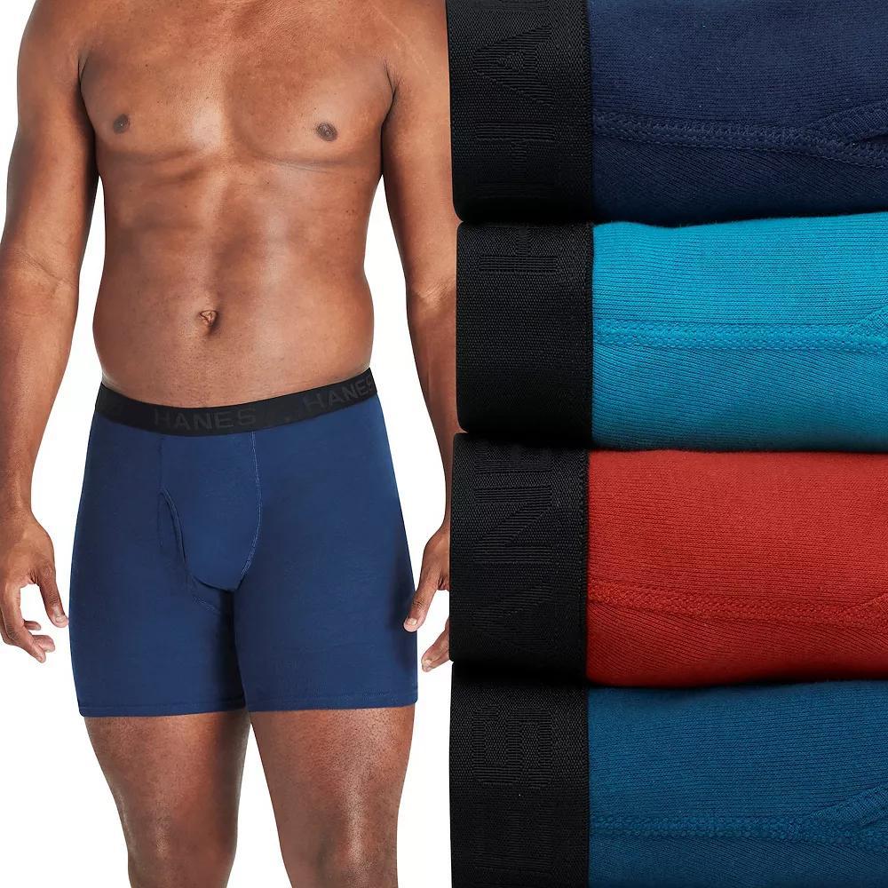 Big & Tall Hanes 4-Pack Big Man Ultimate Cotton Boxer Brief Underwear, Mens Product Image