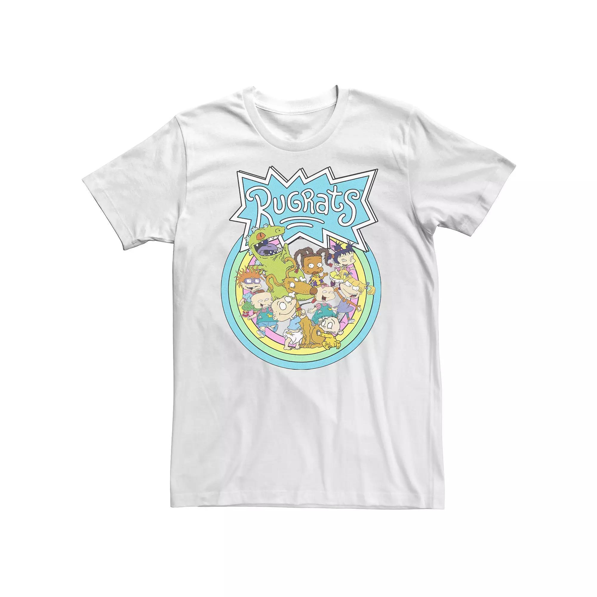 Big & Tall Nickelodeon Rugrats Group Rainbow Circles Classic Title Tee, Men's,  Product Image
