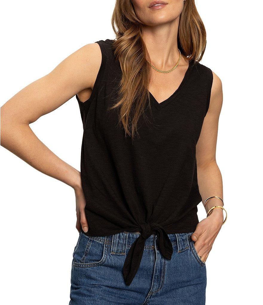 Sanctuary V-Neck Sleeveless Tie Front Tank Product Image