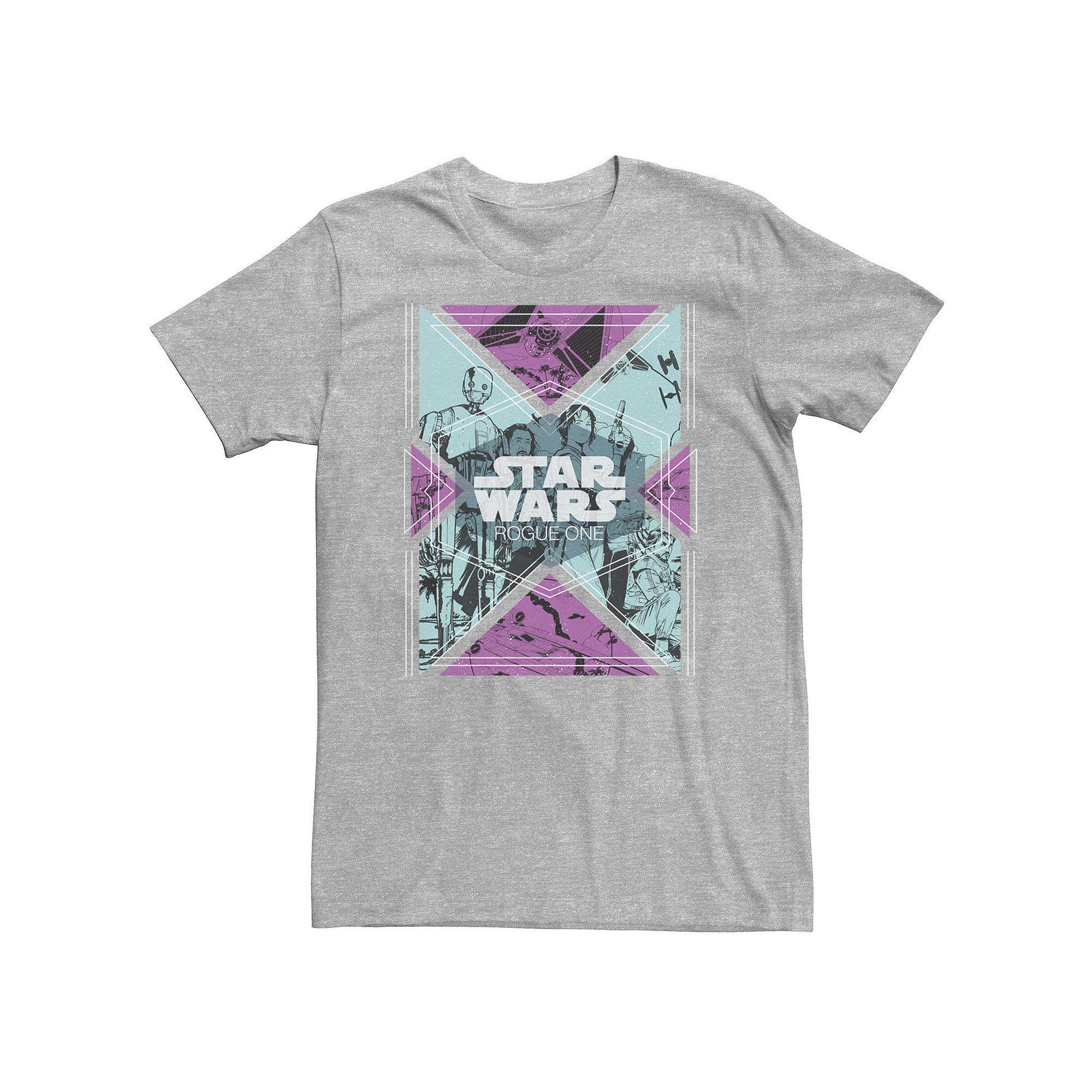 Big & Tall Star Wars Rouge One Group Shot Pastel Flag Poster Tee, Men's, Size: 2XLT, Athletic Grey Product Image