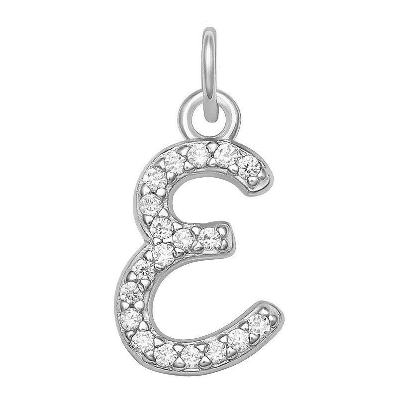 LC Lauren Conrad Sterling Silver Cubic Zirconia Initial Charm, Womens, Sterling Silver X Product Image