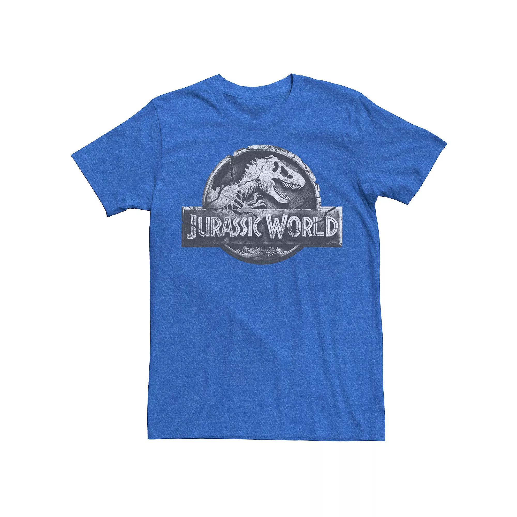 Men's Jurassic World Velociraptor Hologram Title Logo Tee, Size: Large, Grey Heather Product Image