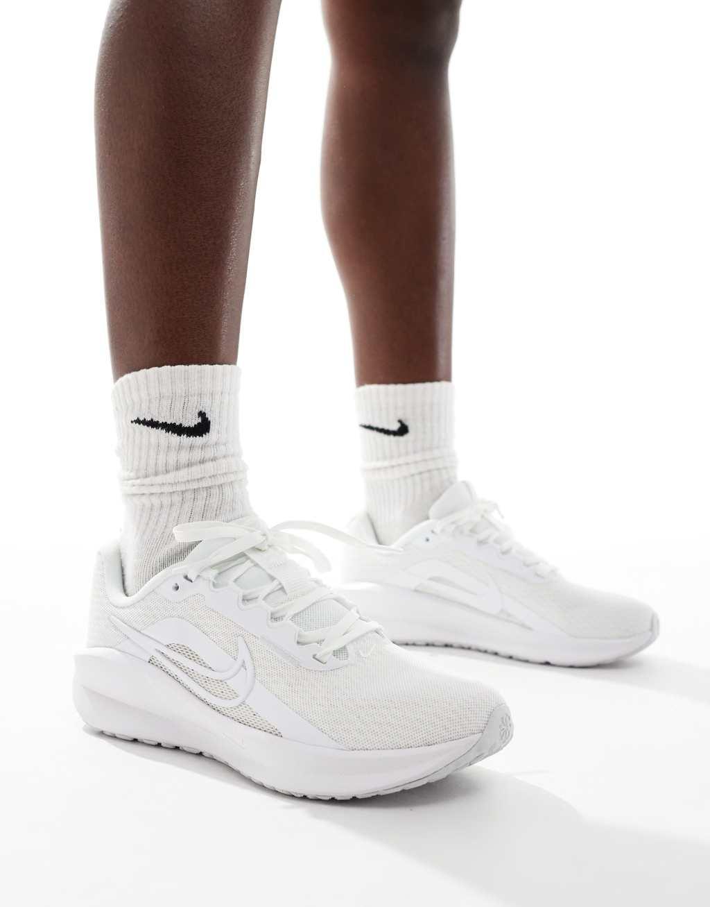 Nike Running Downshifter 13 sneakers in white Product Image