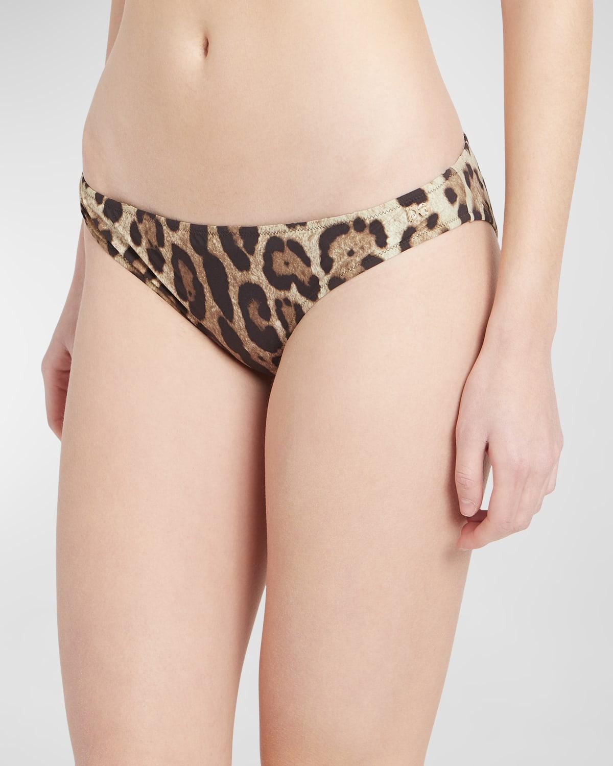 Womens Leopard Side-Tie Bikini Bottom Product Image