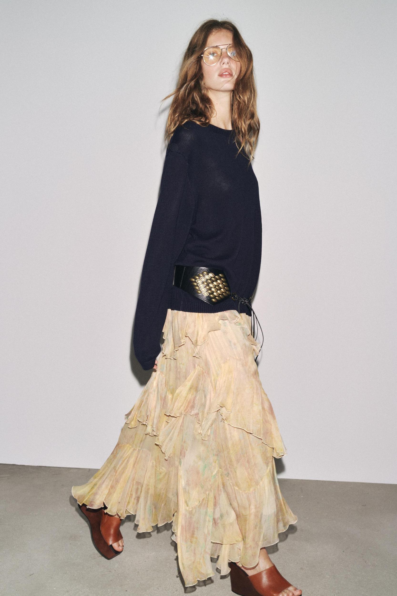 ZW COLLECTION PRINTED RUFFLE SKIRT Product Image