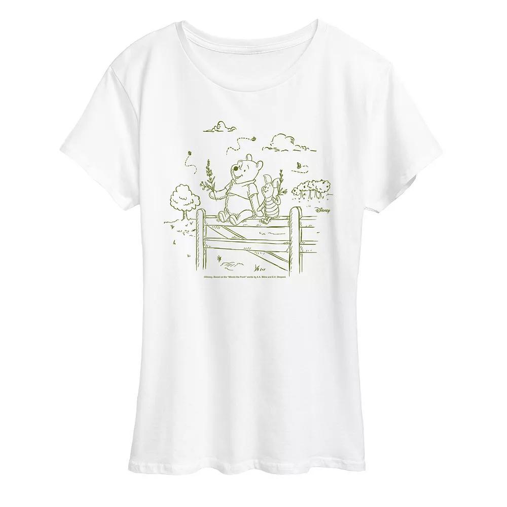 Disney's Winnie The Pooh Women's Fence Graphic Tee,  Product Image