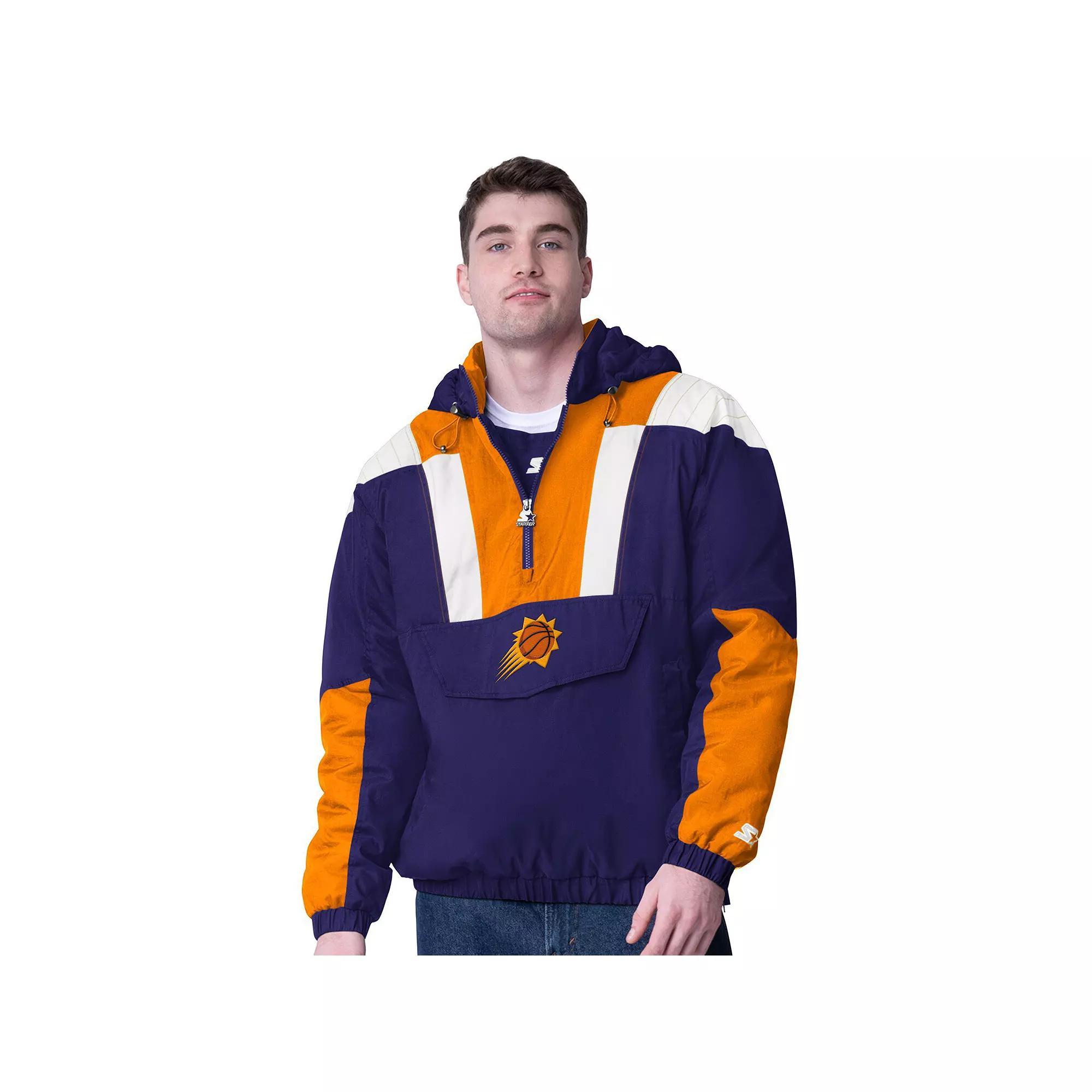 Men's Starter  Purple/Orange Phoenix Suns Charger Half-Zip Pullover Jacket, Size: XL, Phx Purple Product Image