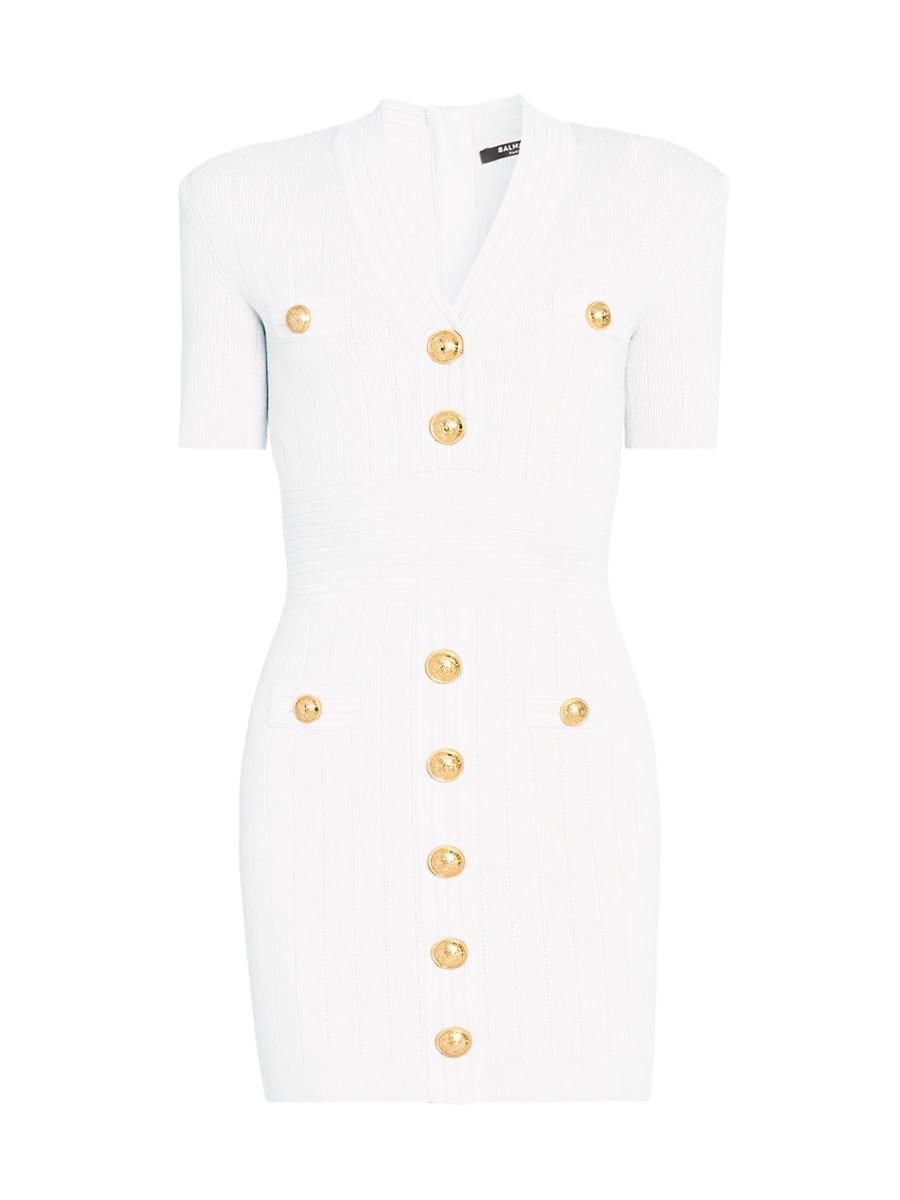 Womens Button-Accented Knit Minidress Product Image