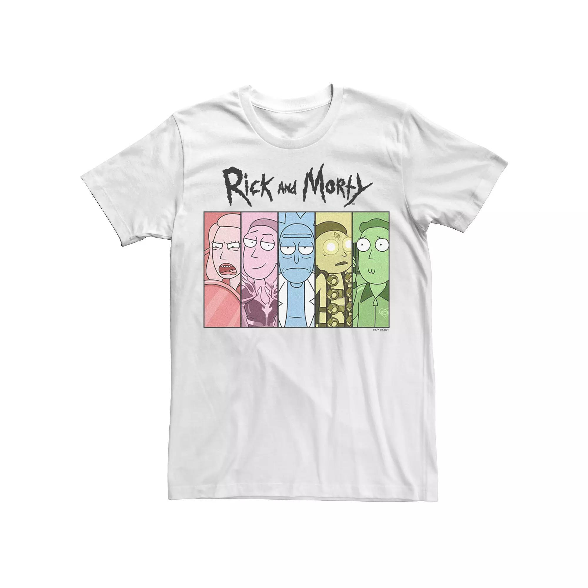 Men's Rick & Morty Character Panel Portraits Tee,  Product Image