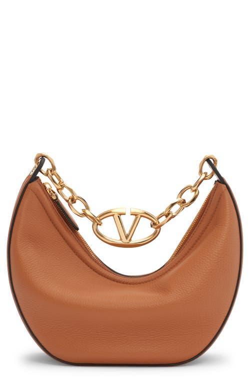 Womens Small VLogo Moon Hobo Bag In Leather With Chain Product Image