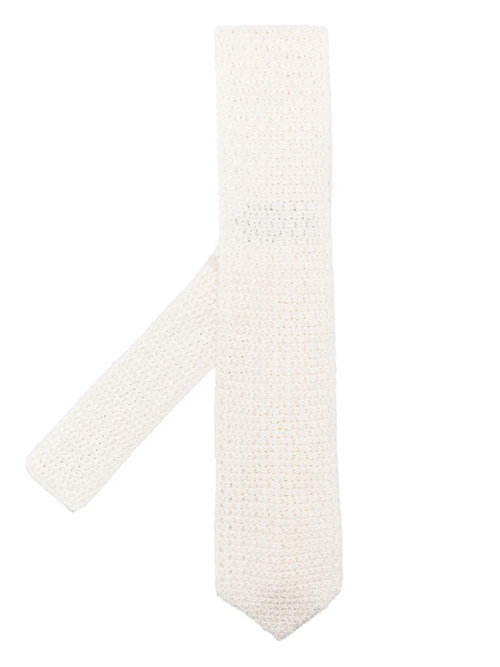 TOM FORD Knitted Silk Tie In Neutrals Product Image