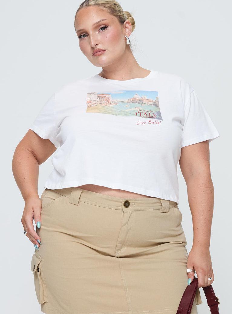 Italy Love Tee Ivory Curve Product Image