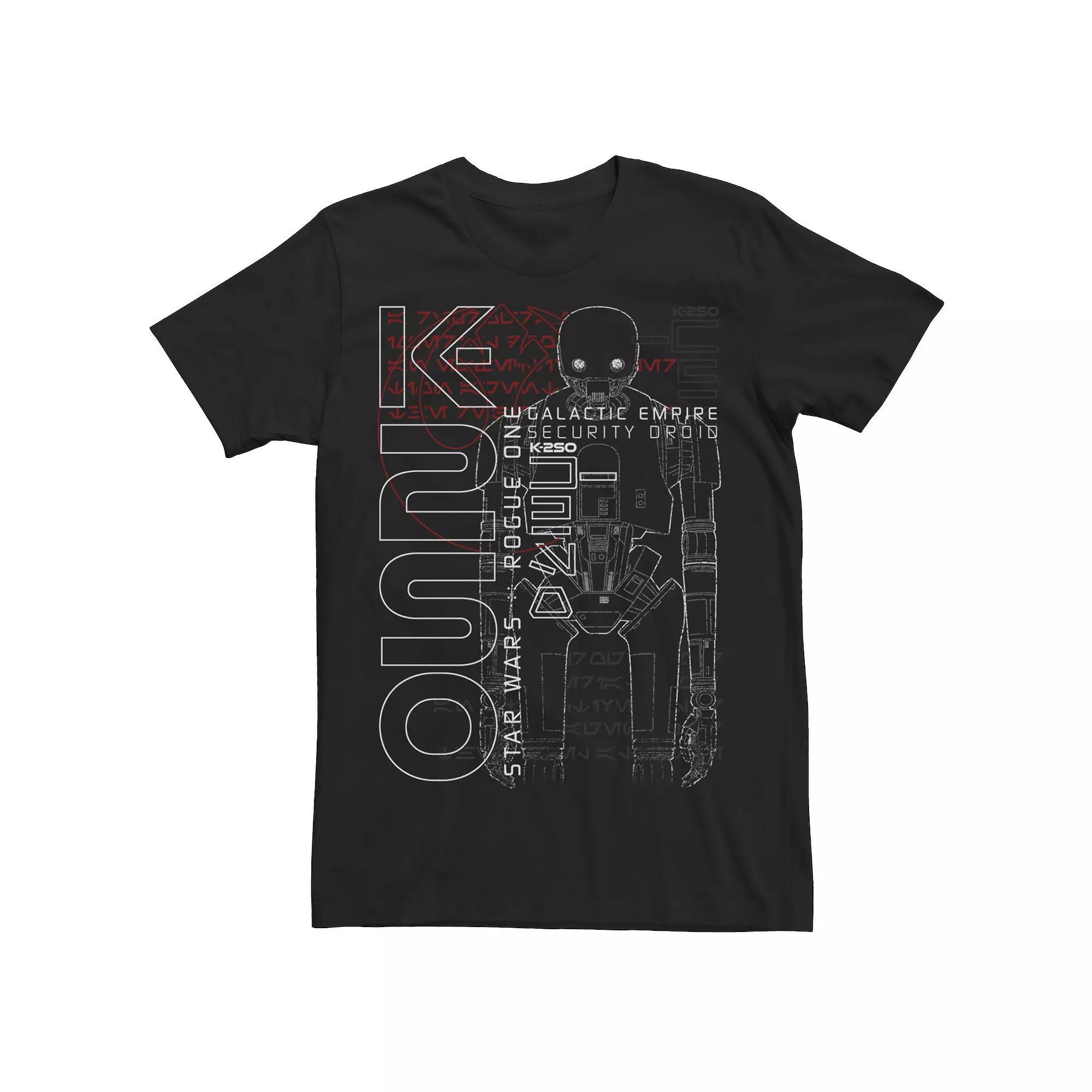 Men's Star Wars Rogue One K-2SO Line Art Logo Tee, Size: XXL, Black Product Image