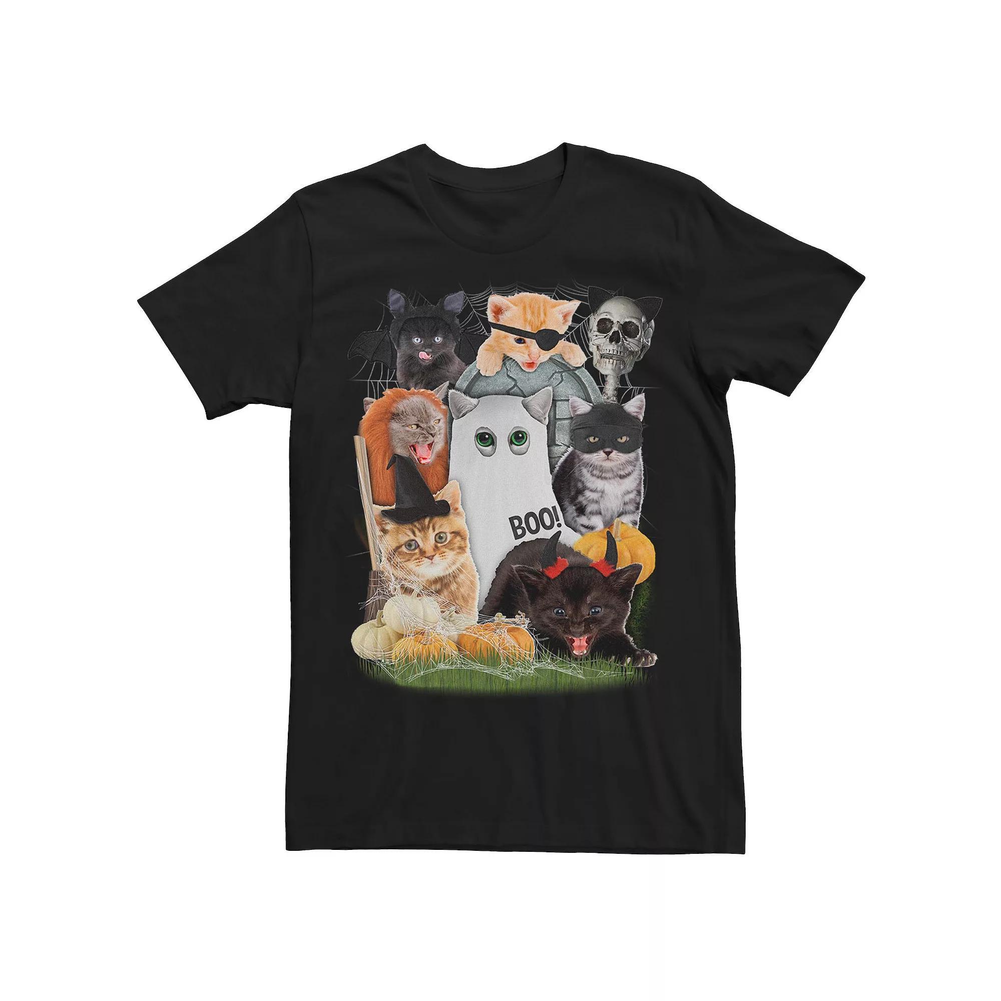 Men's Halloween Cat Collage Tee,  Product Image