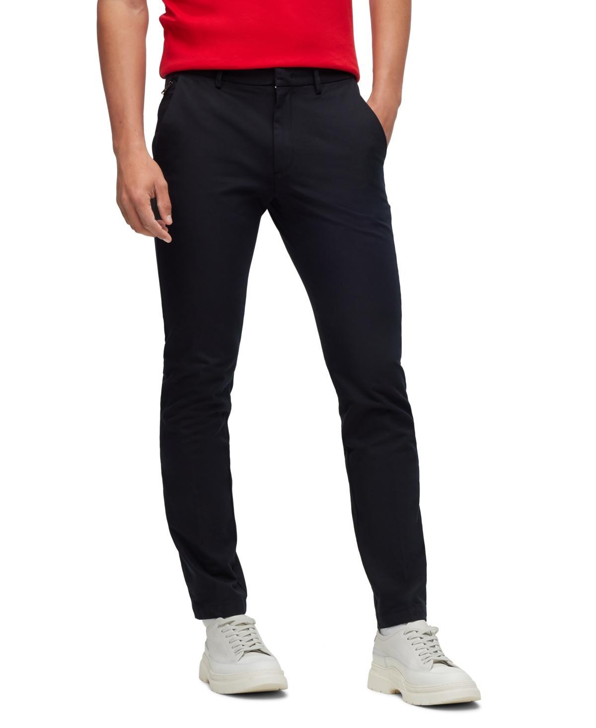 Mens Slim-Fit Trousers in a Cotton Blend with Stretch Product Image