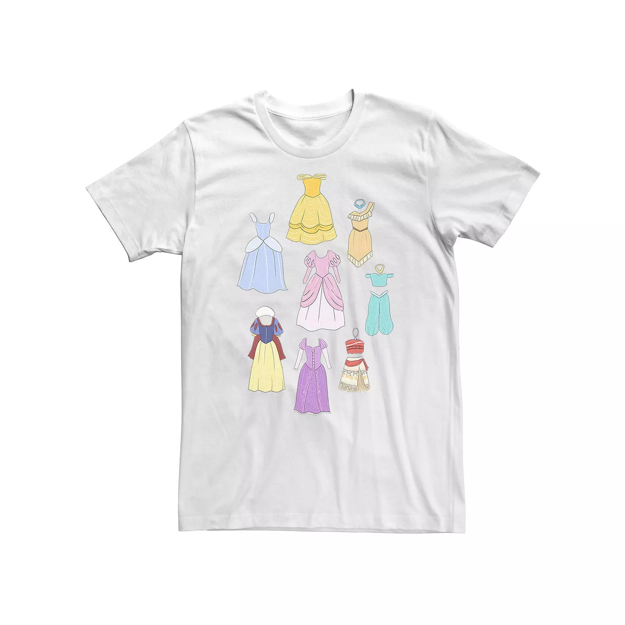 Big & Tall Disney Princess Dress Collage Portrait Tee, Men's, Size: Large Tall, White Product Image