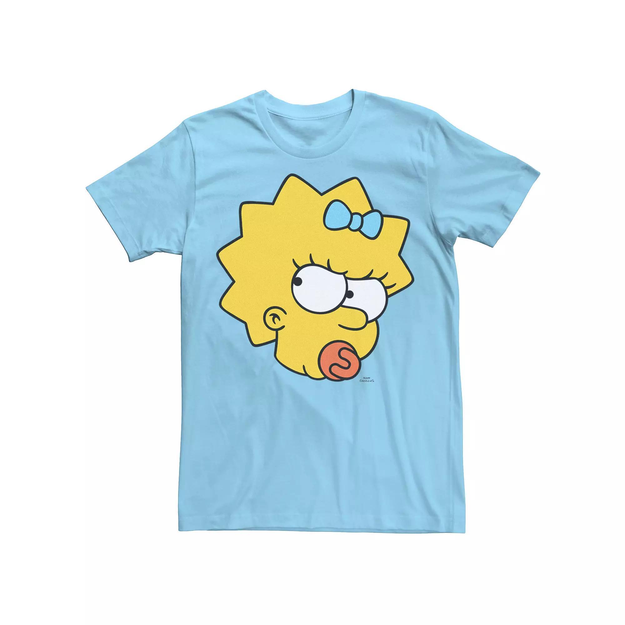 Men's The Simpsons Maggie Simpson Angry Big Face Graphic Tee, Size: Medium, Light Blue Product Image
