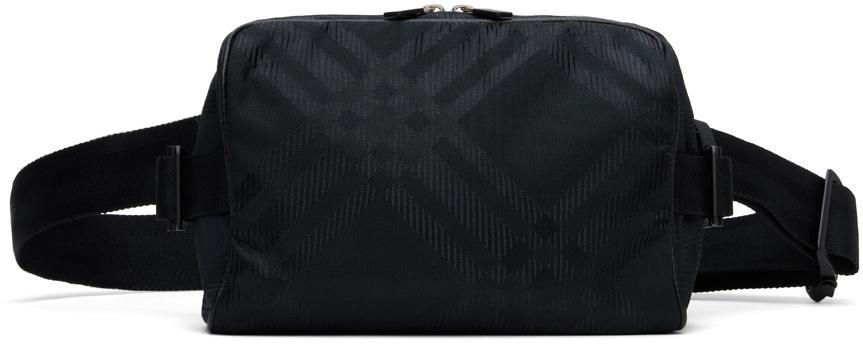 BURBERRY Check Jacquard Nylon Blend Belt Bag In Black Product Image