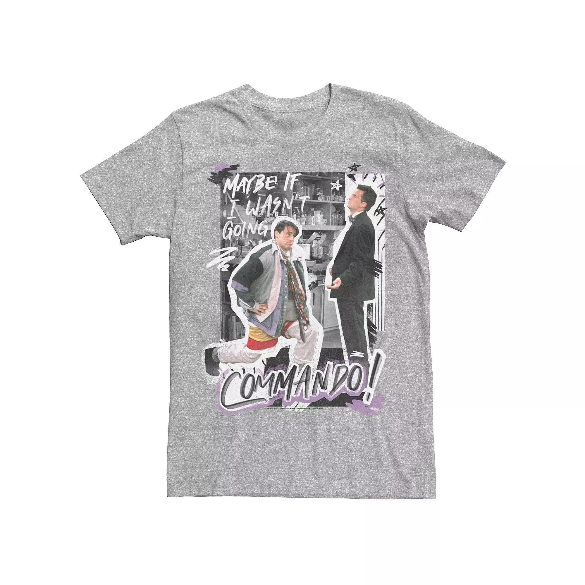 Men's Friends Joey And Chandler Commando Poster Tee, Size: XXL, Athletic Grey Product Image