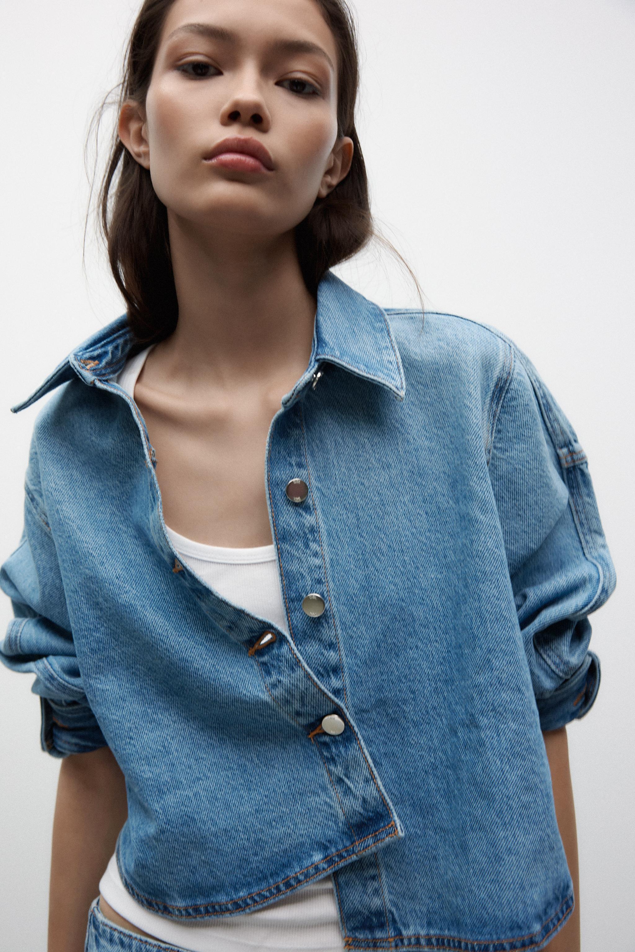 Z1975 CROPPED OVERSIZED DENIM SHIRT Product Image