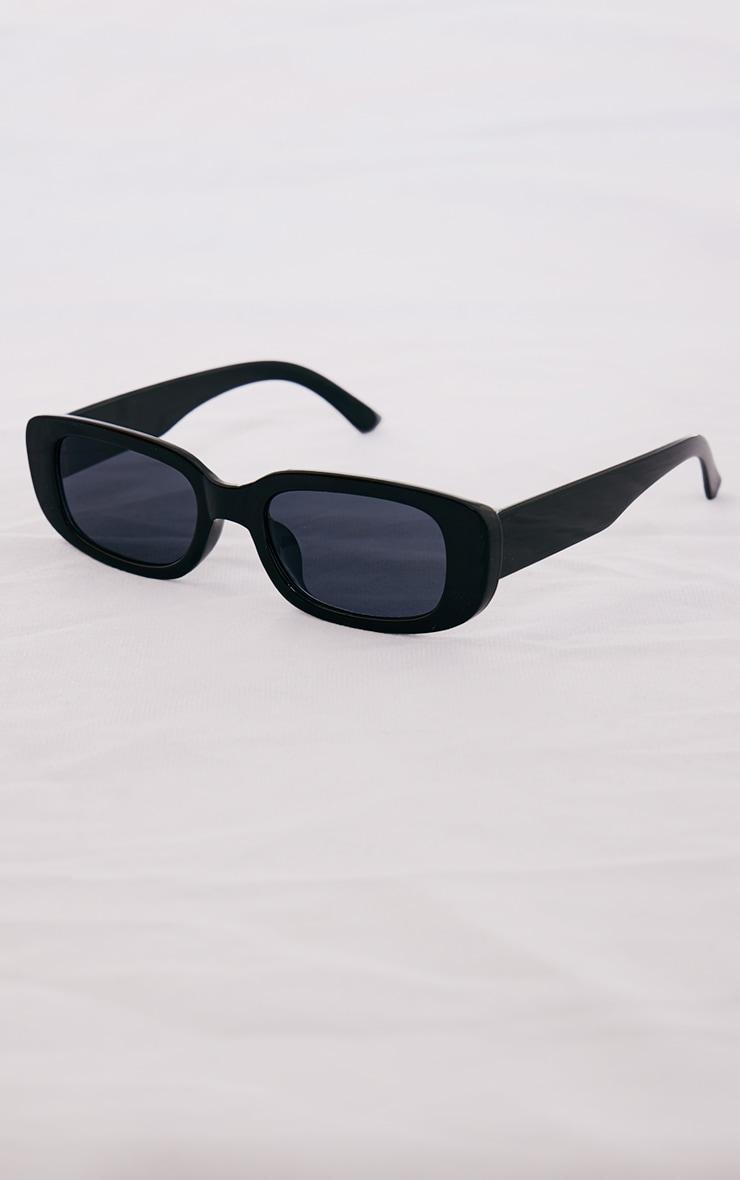 Black Slim Rectangular Sunglasses Product Image