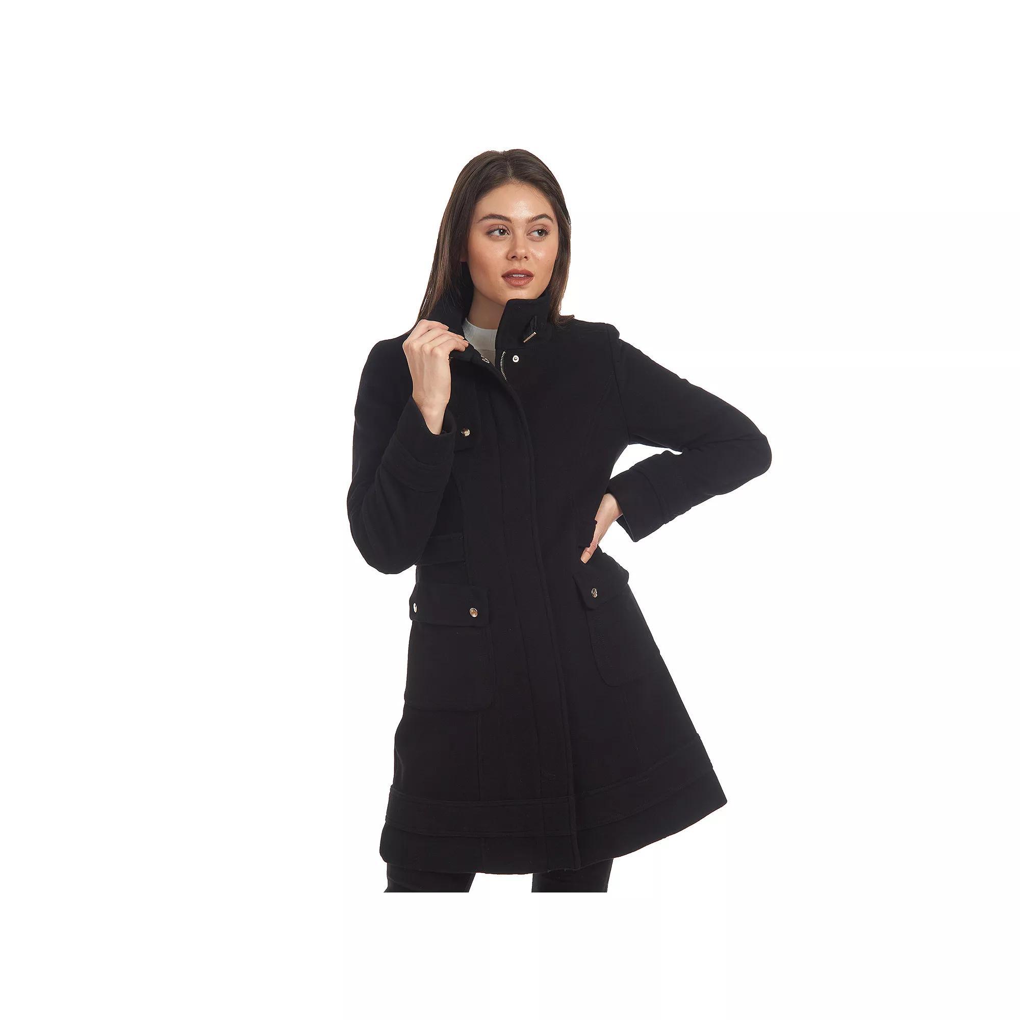 Women's Fleet Street Cashmere & Wool Blend Coat, Size: 16, Black Product Image