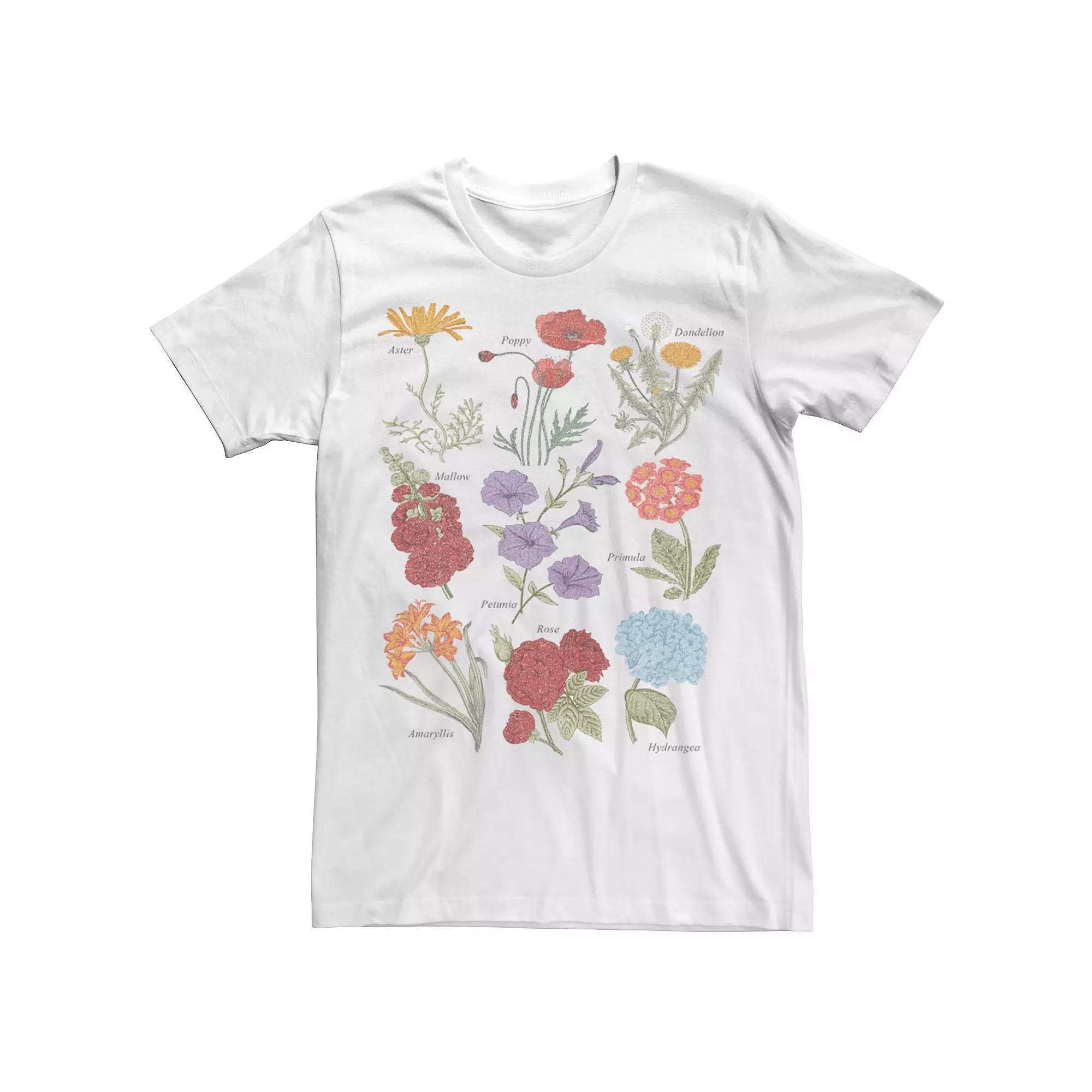 Men's Flower Names Sketched Tee,  Product Image