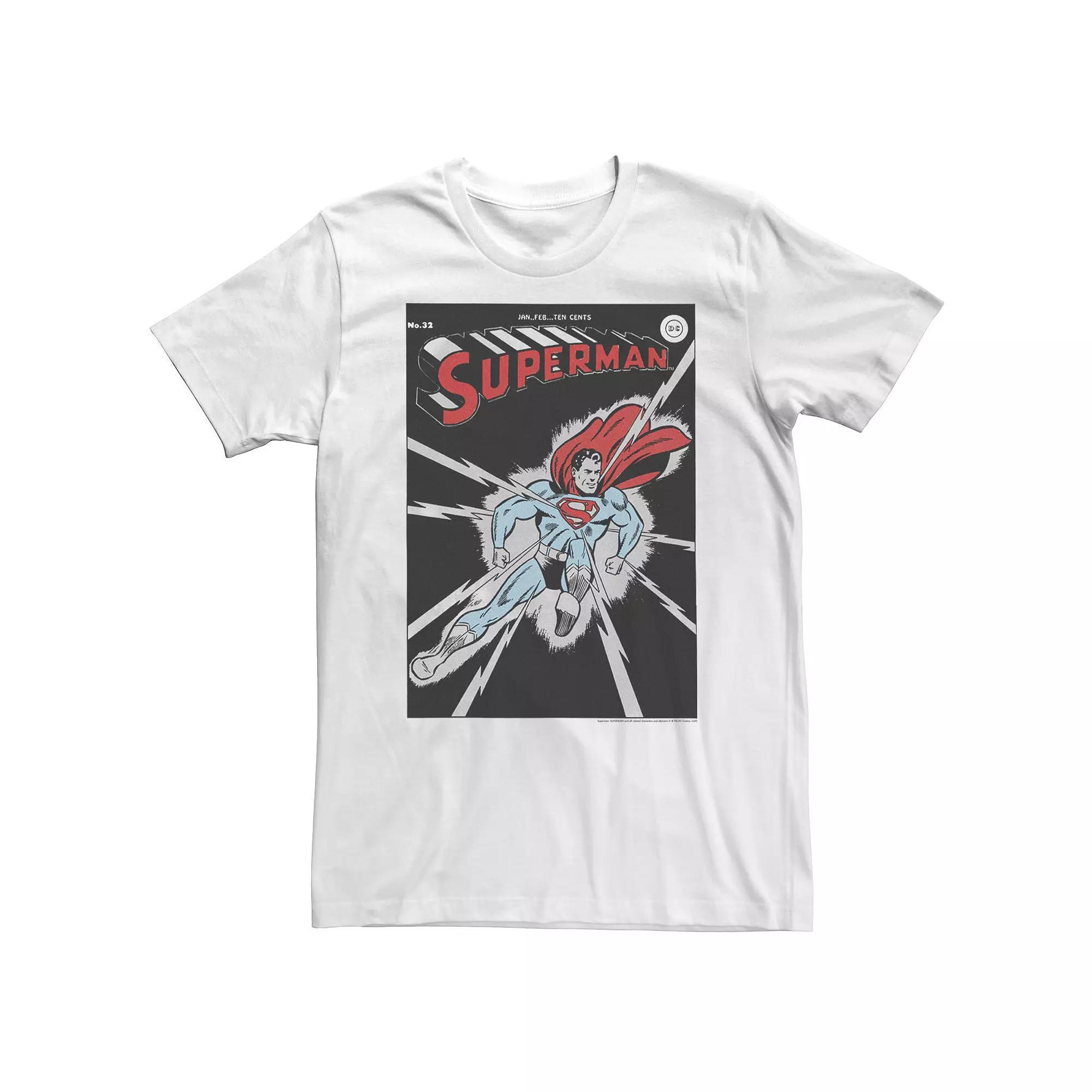 Big & Tall DC Comics Superman No. 32 Comic Cover Poster Tee, Men's, Size: 4XL, White Product Image