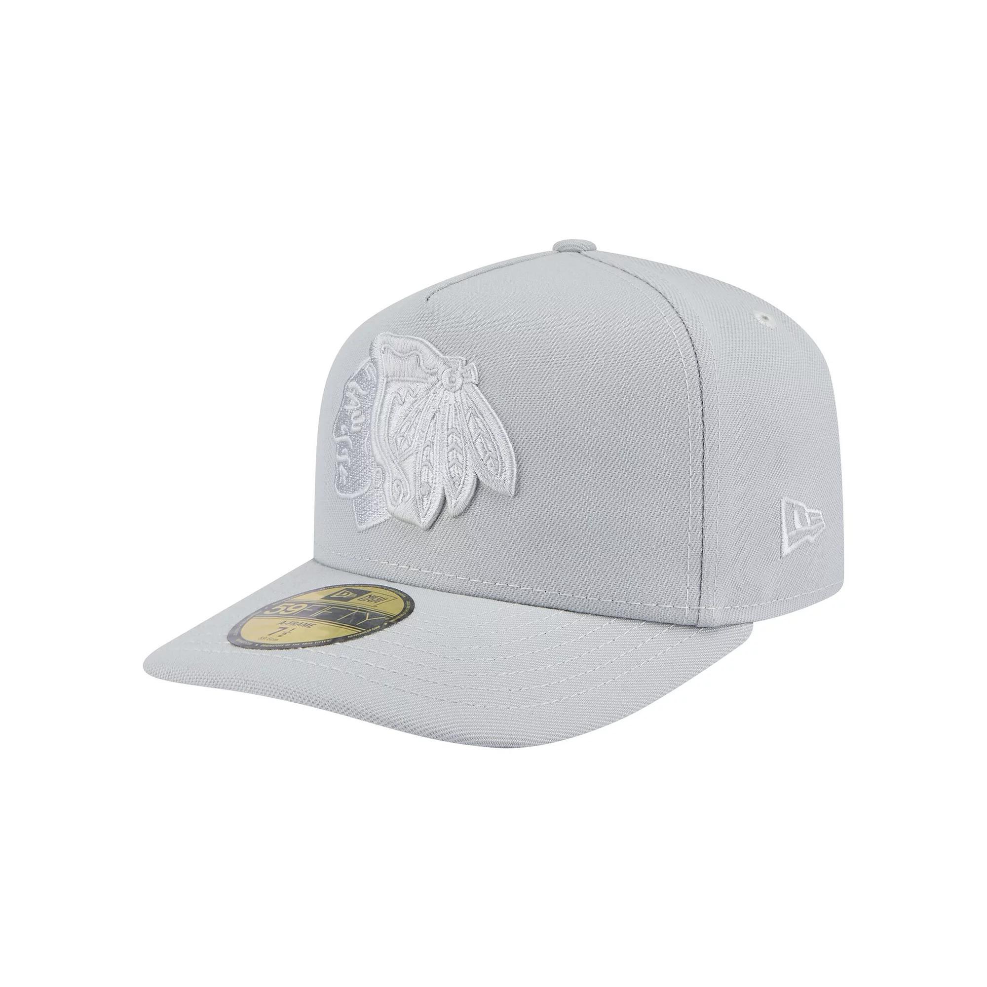 Men's New Era Gray Chicago Blackhawks Color Pack A-Frame 59FIFTY Fitted Hat,  Product Image