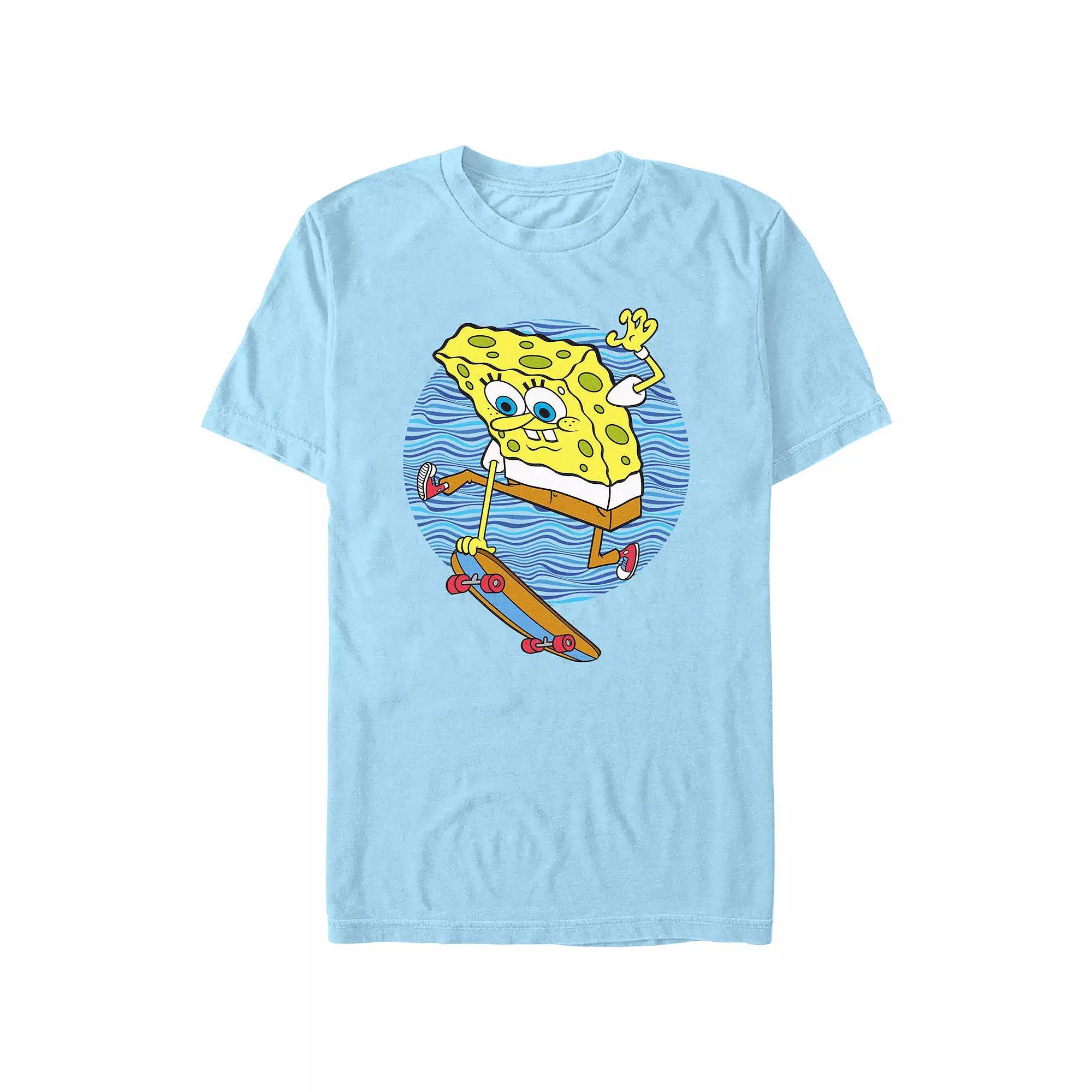 Men's SpongeBob SquarePants Skater Graphic Tee, Size: XXL, Light Blue Product Image