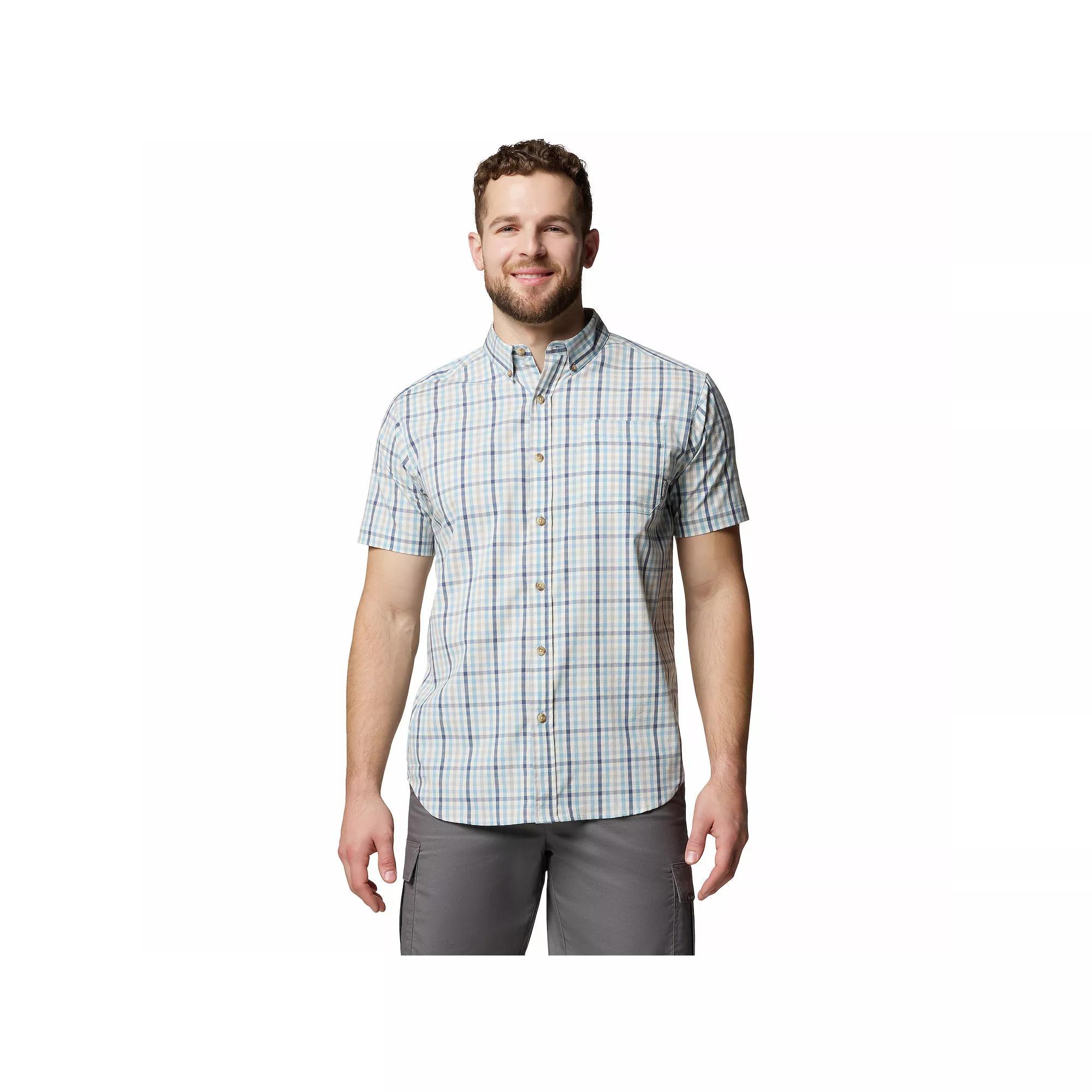 Men's Columbia Rapid Rivers II Plaid Button-Down Shirt, Size: XXL, Ripple Blue Gingham Product Image