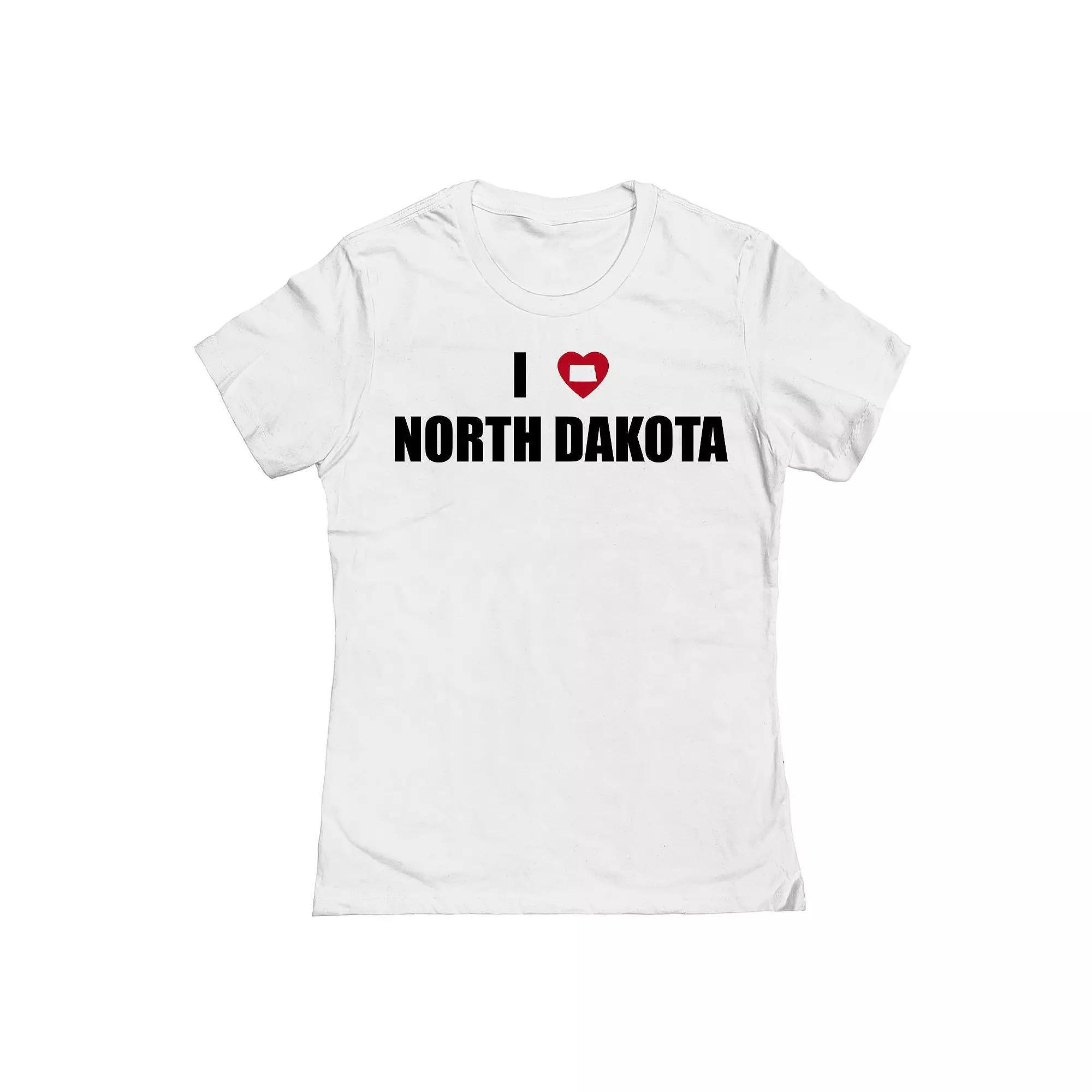 Junior's I Heart North Dakota Graphic Tee, Women's, Size: Large, White Product Image