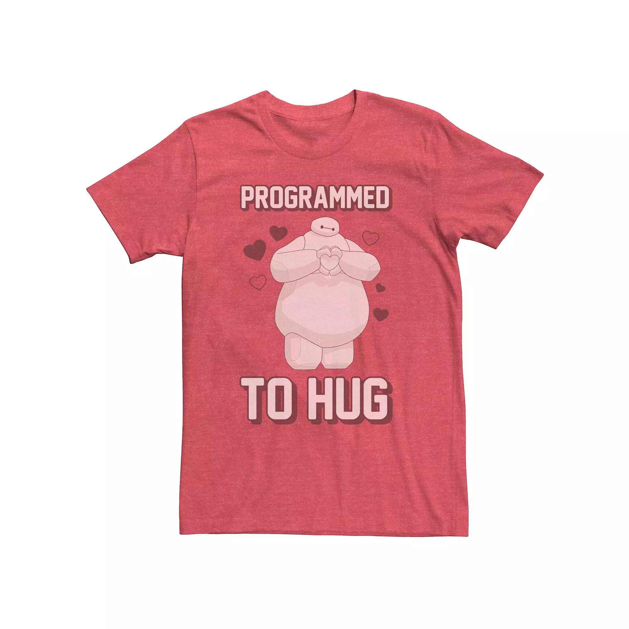 Disney's Big Hero 6 Baymax Men's Programmed To Hug Graphic Tee, Size: XL, Red Grey Product Image