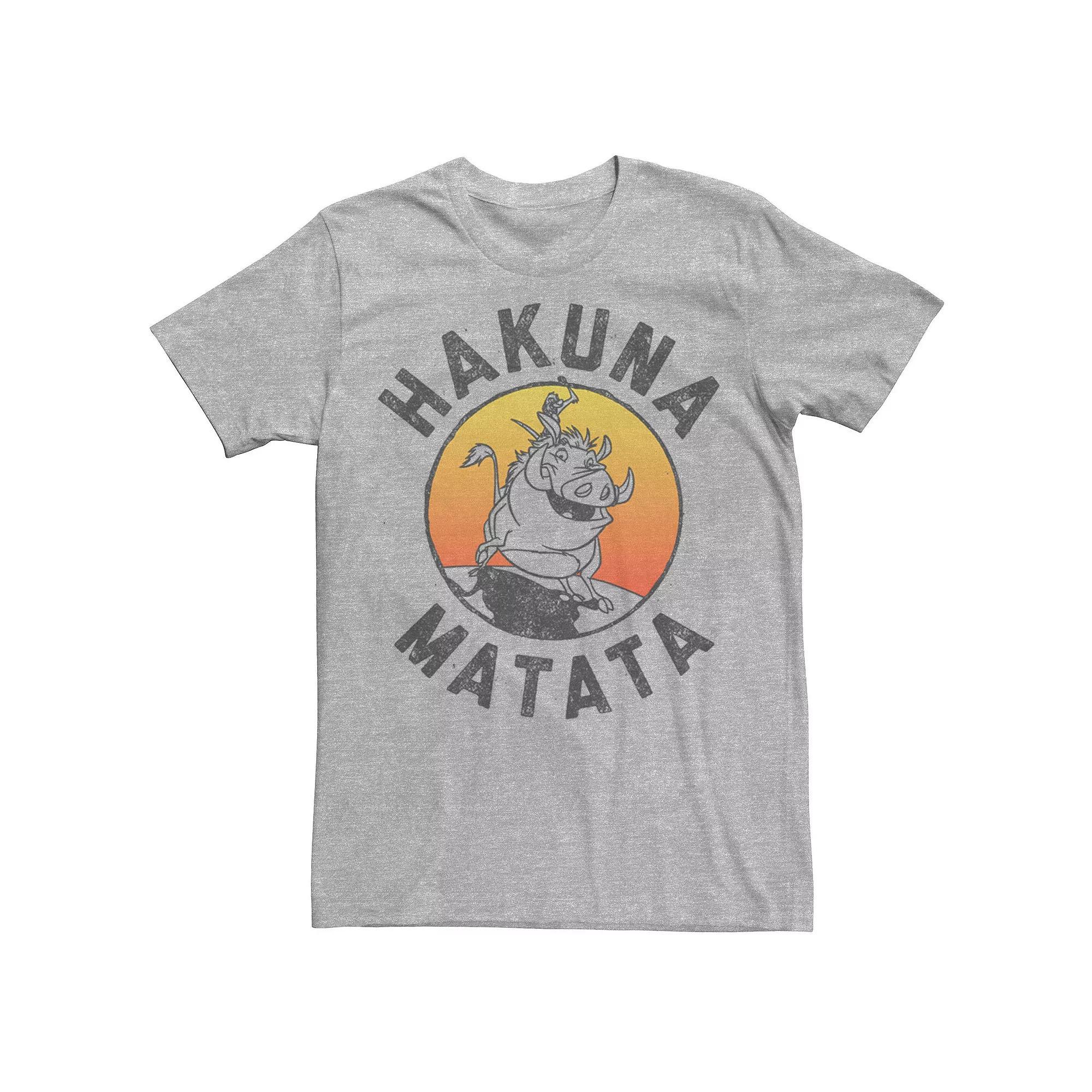 Disney's The Lion King Timon & Pumba Men's Hakuna Matata Lifestyle Tee, Size: Medium, Athletic Grey Product Image